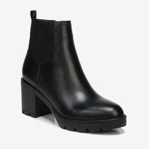 Naturalizer $149 Verney Leather Black Bootie Block Rubber Heel Shoes Size 11 New